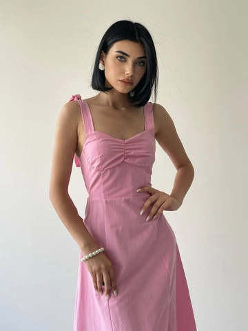 A wholesale clothing model wears  Lana Midi Dress
, Turkish wholesale Dress of Etika