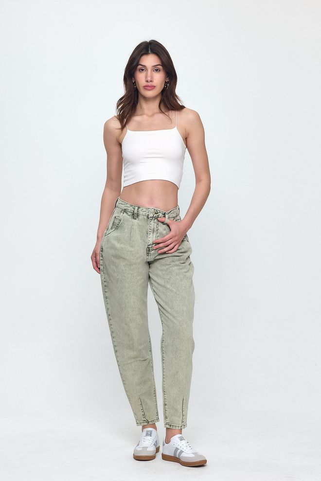 Evable Jeans A Vita Alta Verde Nob Abbigliamento all'ingrosso Casuale