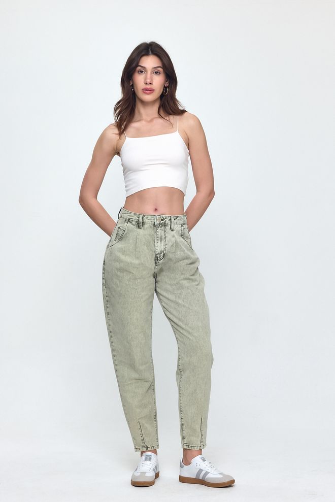 Evable Nob Green High Waist Jean Wholesale Clothing No Fabric