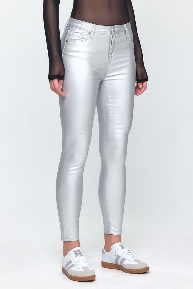 Evable Nob Shiny High Waist Women Skinny Pants Wholesale Clothing Party
