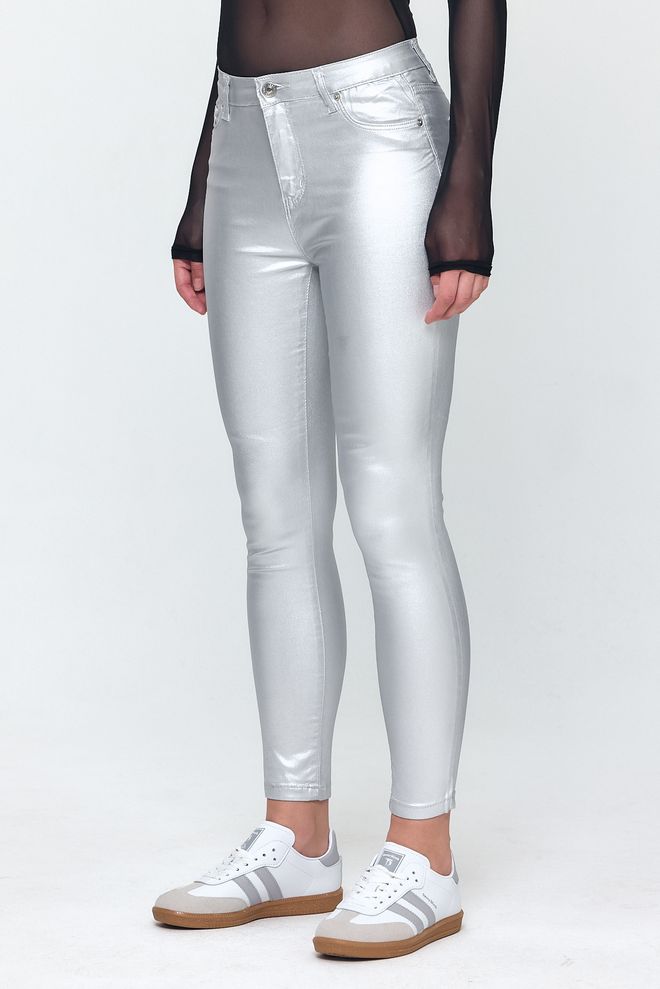 Evable Nob Shiny High Waist Women Skinny Pants Wholesale Clothing Spring