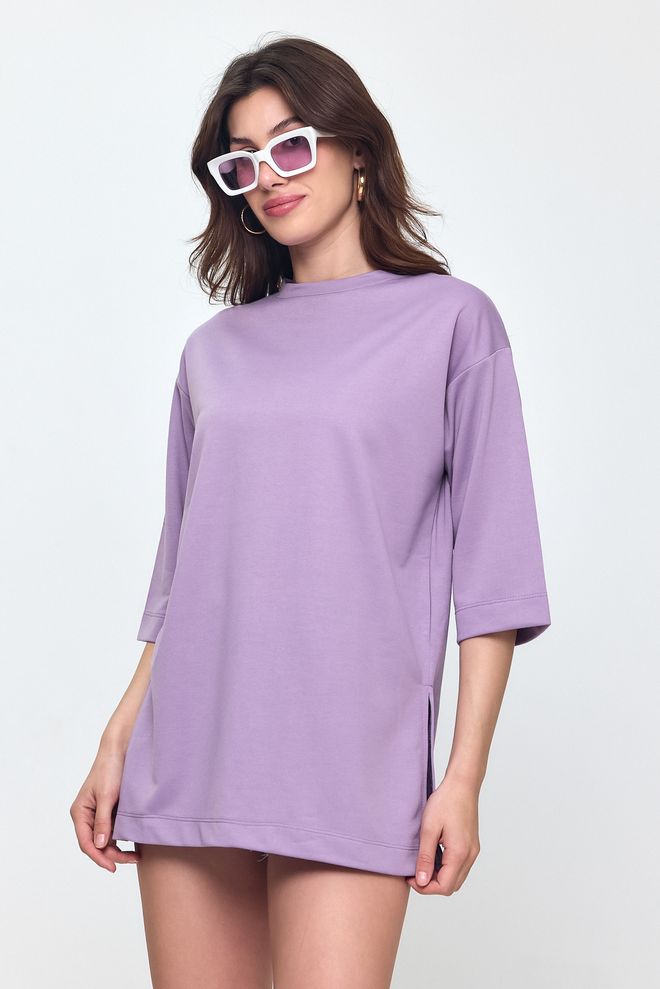 Evable Nob Purple Oversized T shirt Wholesale Clothing Cotton