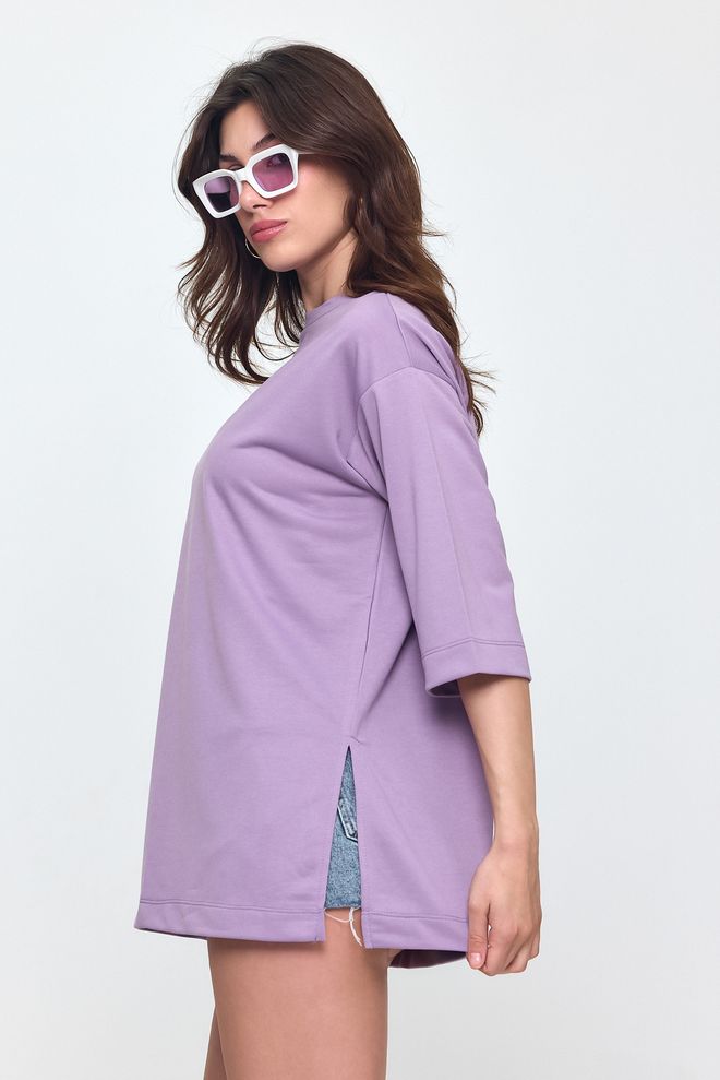 Evable Nob Purple Oversized T shirt Wholesale Clothing Spring