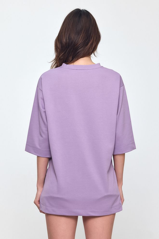 Evable Nob Purple Oversized T shirt Wholesale Clothing Streetwear