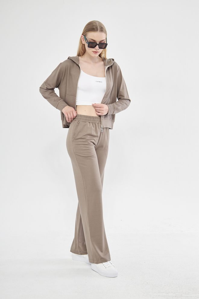 Evable Спортивные Брюки Lofly High Rise Cotton Sweatpants Коричневого Цвета Оптовая продажа одежды Повседневный