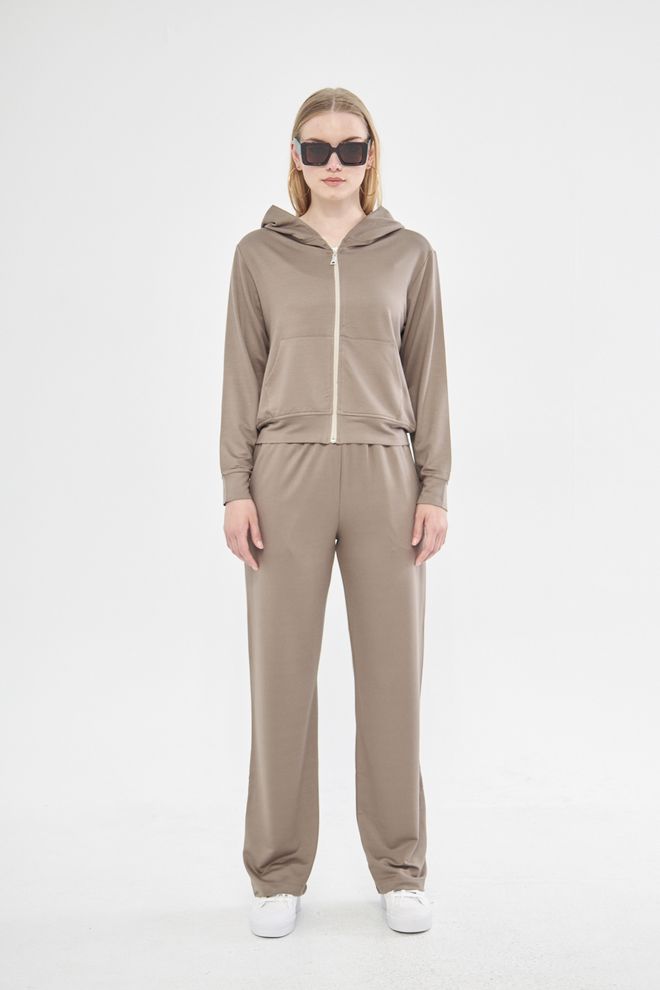 Evable Lofly High Rise Cotton Sweatpants In Brown Wholesale Clothing Cotton