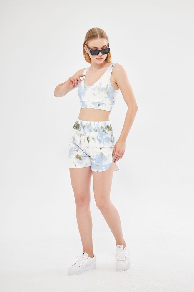 Evable Olla Wide Belt High Waist Shorts In Mix Color Wholesale Clothing Summer