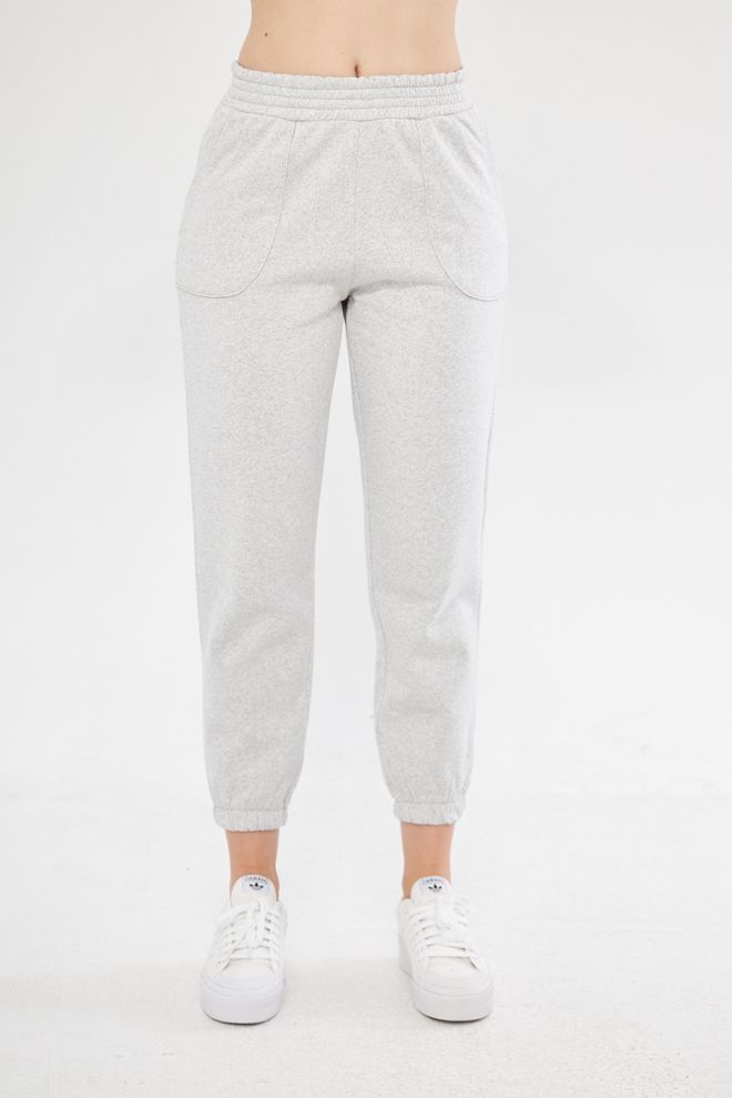 Evable Seal Cotton High Waist Jogger In Gray Melange Wholesale Clothing Sport