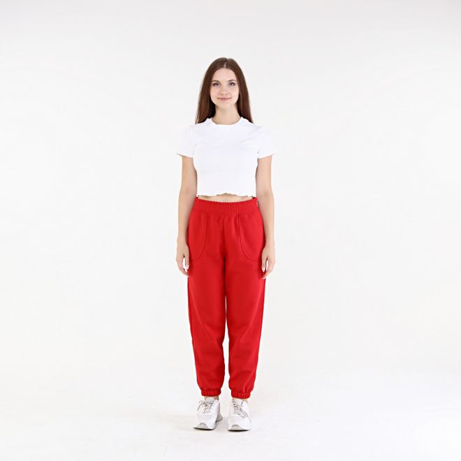 Evable Seal Performance Fleece Jogger Jogginghose Mit Taschen Rot Großhandelskleidung Lässig