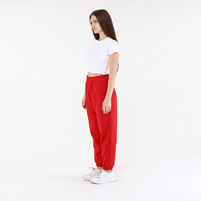 Evable Pantaloni Da Jogging In Pile Seal Performance Con Tasche Rosso Abbigliamento all'ingrosso Cotone