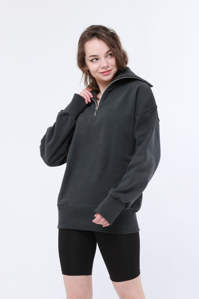 Evable Moletom Com Capuz E Gola Aberta Swol Cáqui Roupas por atacado Desporto