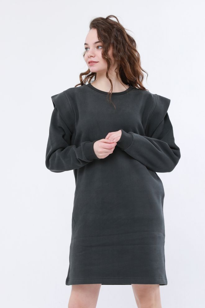 Evable „Eona“ Megztinio Suknelė Su Rankovėmis Chaki Didmeninė prekyba drabužiais Platėjančios