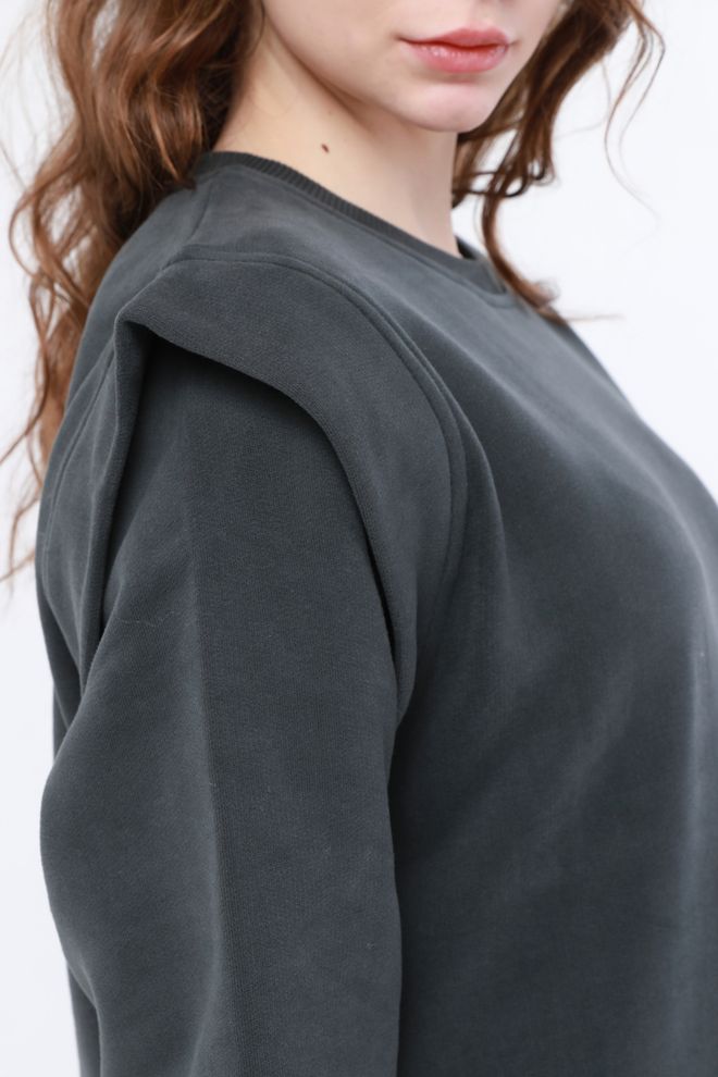 Evable „Eona“ Megztinio Suknelė Su Rankovėmis Chaki Didmeninė prekyba drabužiais Virvutė