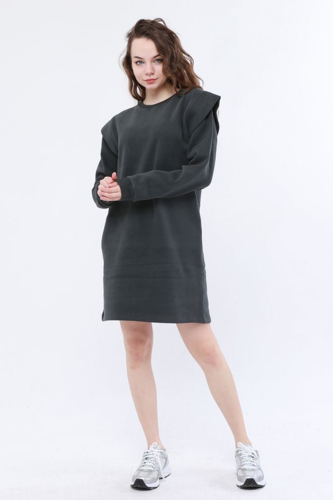 Evable „Eona“ Megztinio Suknelė Su Rankovėmis Chaki Didmeninė prekyba drabužiais Trumpintas