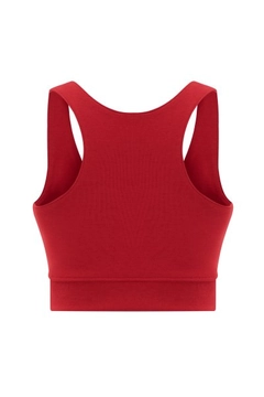 A wholesale clothing model wears 20061 - Eva Bra - Red, Turkish wholesale Crop Top of Evable