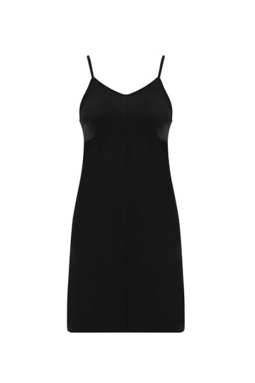 A wholesale clothing model wears  Dress - Black
, Turkish wholesale Dress of Evable