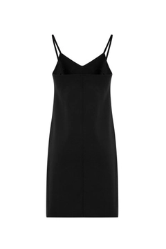 A wholesale clothing model wears 20073 - Dress - Black, Turkish wholesale Dress of Evable