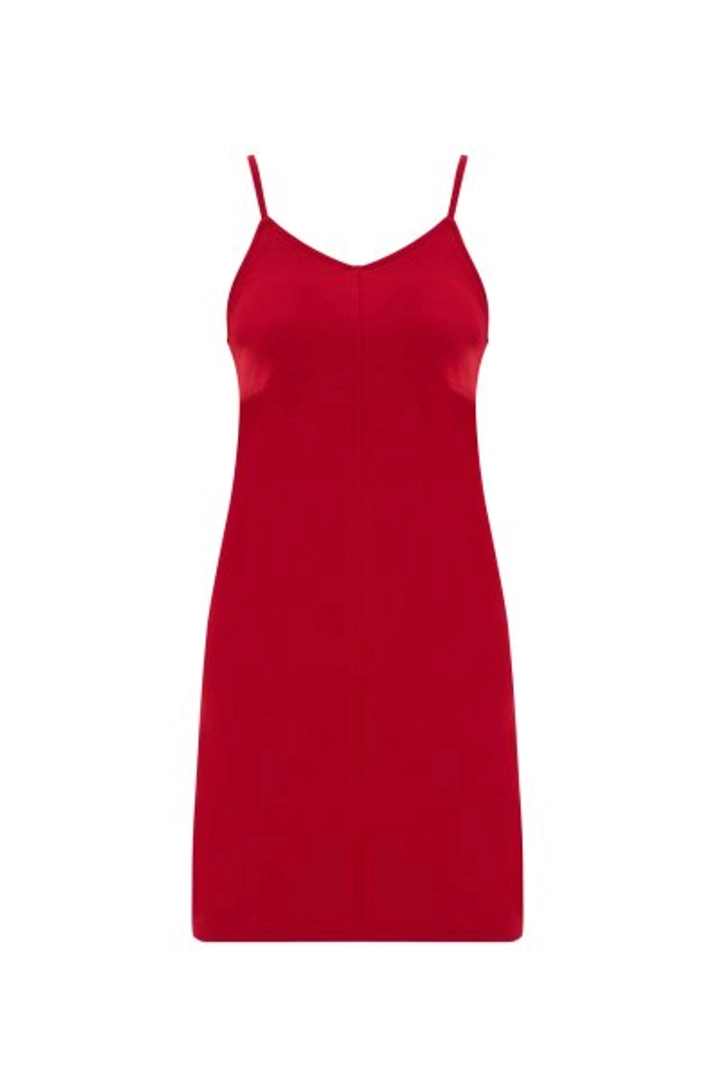 Veľkoobchodný model oblečenia nosí 20074 - Fou Dress - Red, turecký veľkoobchodný Šaty od Evable