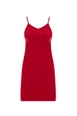 Bir model,  toptan giyim markasının 20074-fou-dress-red toptan  ürününü sergiliyor.