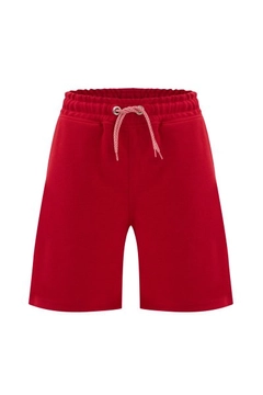 A wholesale clothing model wears 20083 - Marfe Shorts - Red, Turkish wholesale Shorts of Evable