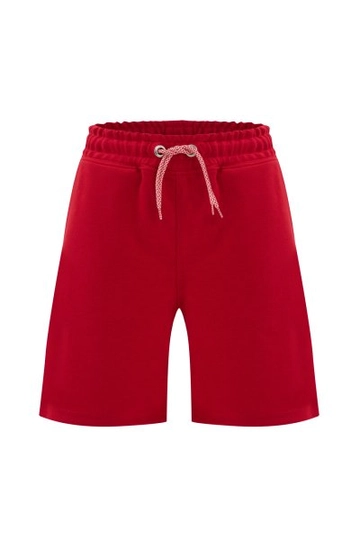 A wholesale clothing model wears  Marfe Shorts - Red
, Turkish wholesale Shorts of Evable