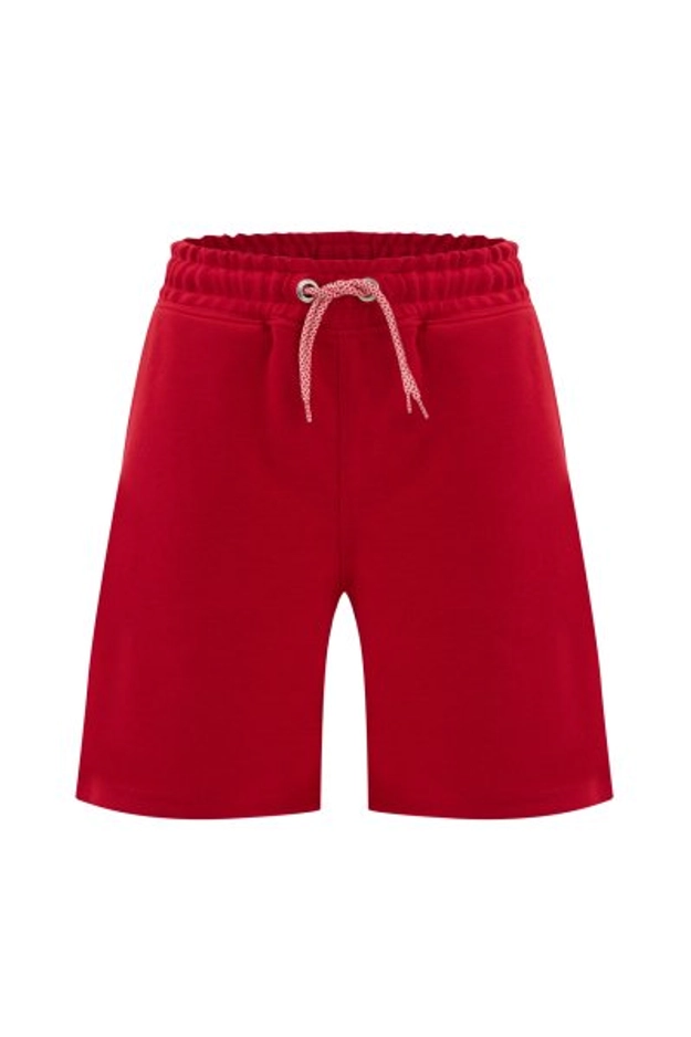 A model wears 20083 - Marfe Shorts - Red, wholesale Shorts of Evable to display at Lonca