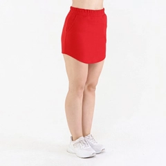A wholesale clothing model wears 20085 - Wen Skirts - Red, Turkish wholesale Skirt of Evable
