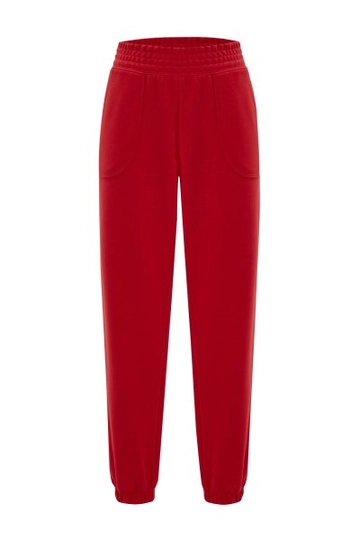A wholesale clothing model wears  Seal Sweatpant Int - Red
, Turkish wholesale Sweatpants of Evable