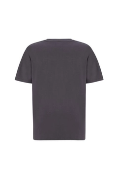 A wholesale clothing model wears 20092 - Ero Tshirt - Smoked, Turkish wholesale Tshirt of Evable