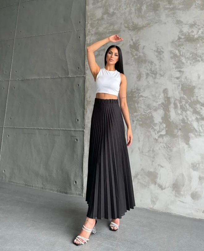 Ezgi Nisantasi Pleated Skirt Wholesale Clothing Polyester