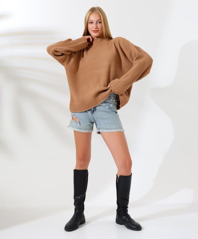 Ezgi Nisantasi Lilyum Gebreide Trui Groothandel Kleding Casual
