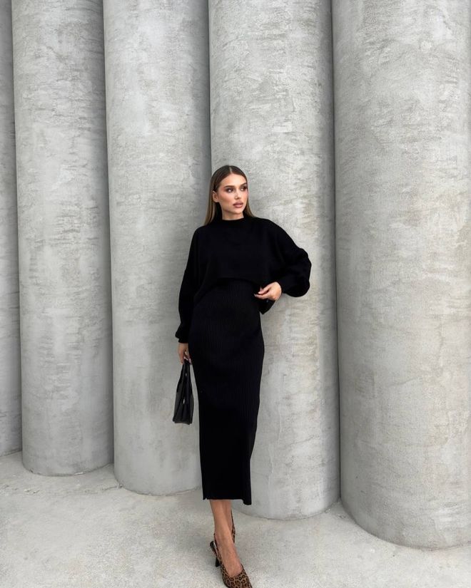 Ezgi Nisantasi Vestido Suéter De Punto Ropa al por mayor Formal