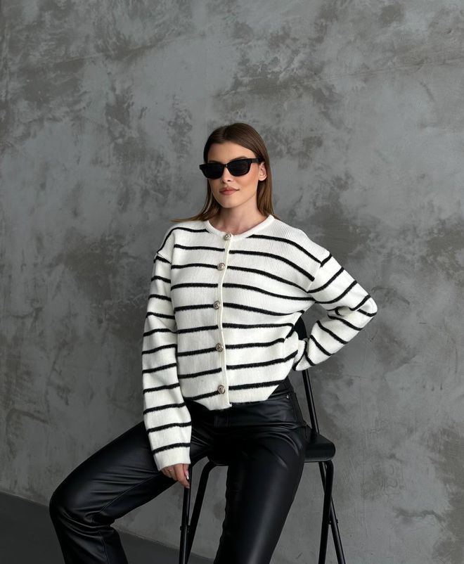 Ezgi Nisantasi Baard Gebreide Vest Groothandel Kleding Casual