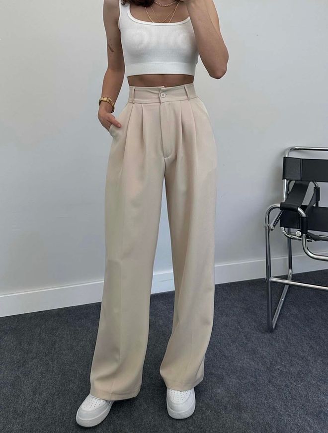 Ezgi Nisantasi Double Palazzo Trousers Wholesale Clothing Polyester