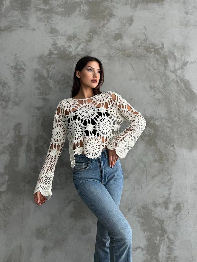 Ezgi Nisantasi Blusa De Encaje Ropa al por mayor Étnico