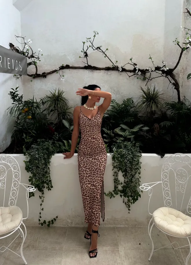 Ezgi Nisantasi Robe Léopard Vêtements en gros Formel