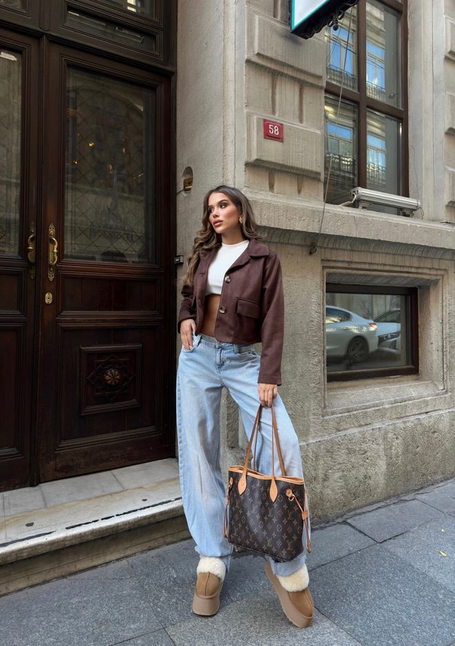 Ezgi Nisantasi Chaqueta De Ante Ropa al por mayor Casual