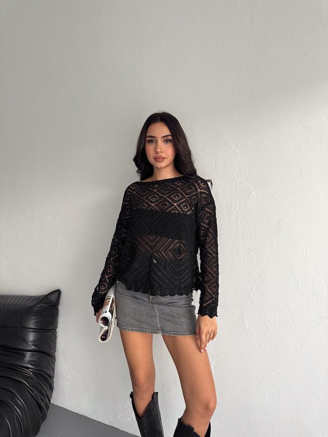Ezgi Nisantasi Trui Met Kant Groothandel Kleding Casual