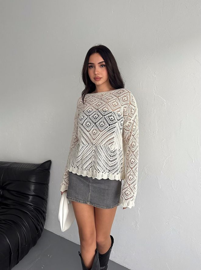 Ezgi Nisantasi Lace Sweater Wholesale Clothing Casual