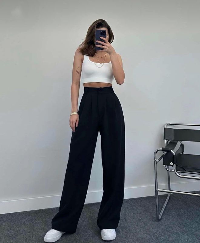 Ezgi Nisantasi Pantalones Double Palazzo Ropa al por mayor Casual