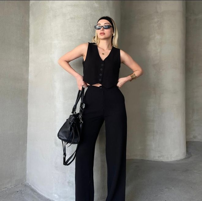 Ezgi Nisantasi Traje Tipo Chaleco De Lino Ropa al por mayor Casual