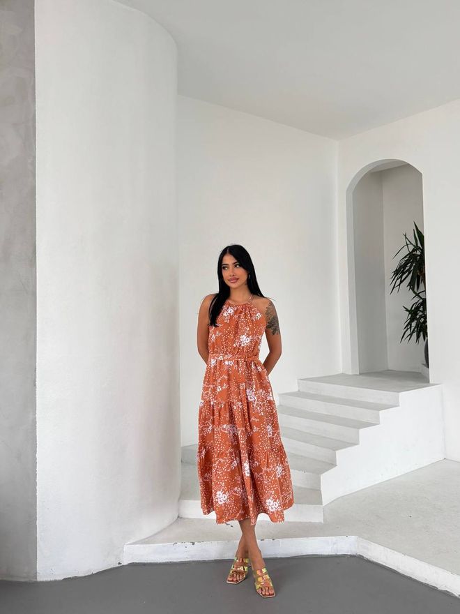 Ezgi Nisantasi Vestido Con Cuello Halter Ropa al por mayor Casual