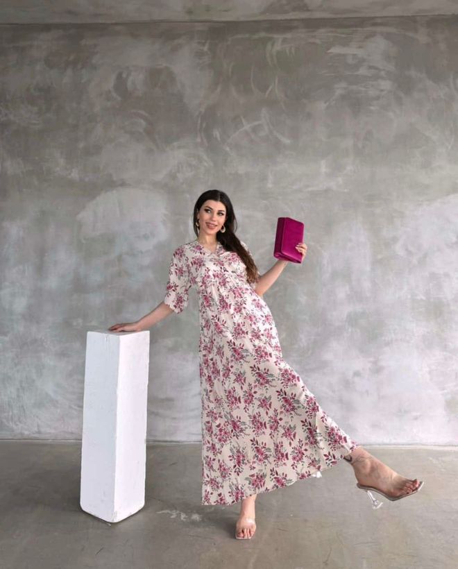 Ezgi Nisantasi Vestido Largo Ropa al por mayor Casual