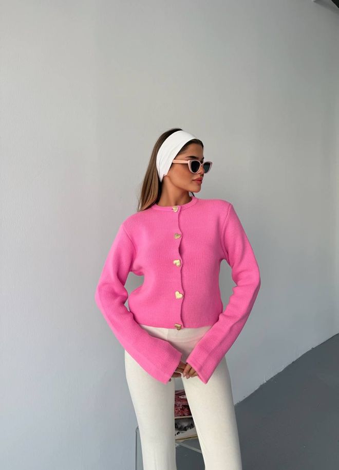 Ezgi Nisantasi Heart Button Cardigan Wholesale Clothing Acrylic