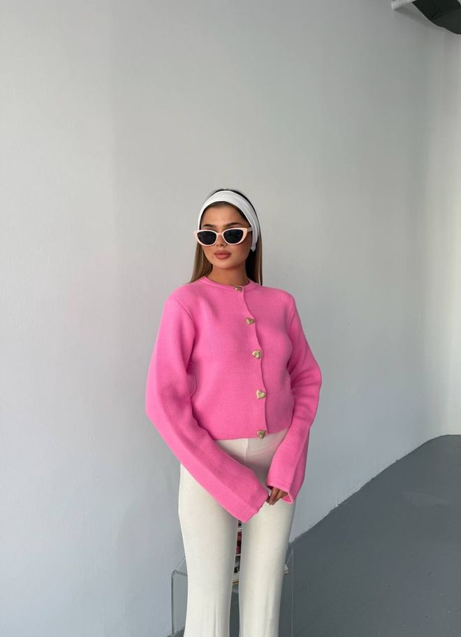 Ezgi Nisantasi Heart Button Cardigan Wholesale Clothing Winter
