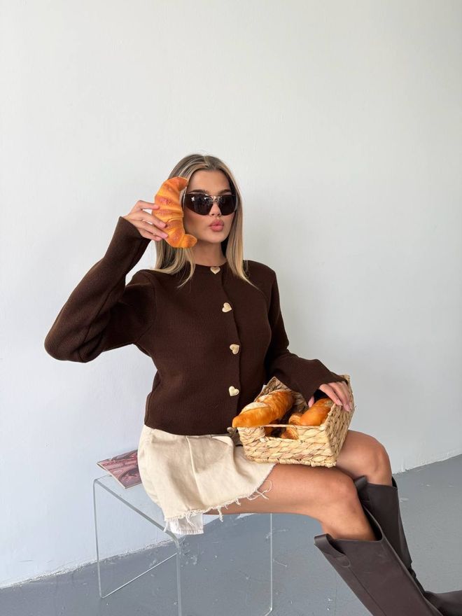 Ezgi Nisantasi Cárdigan Con Botones De Corazón Ropa al por mayor Casual