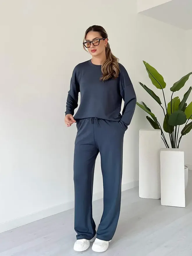 Ezgi Nisantasi Takım Gri Toptan Giyim Doğum Günü