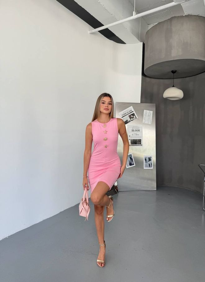 Ezgi Nisantasi Vestito Rosa Sexy Elegante Bodycon Abbigliamento all'ingrosso Casuale