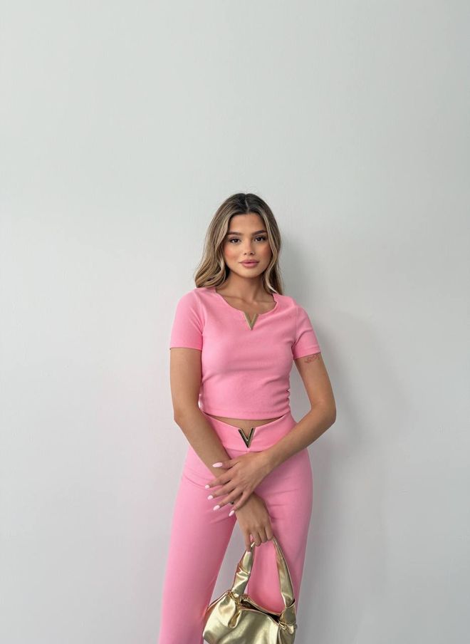 Ezgi Nisantasi Pink Elegant Slim Fit Suit Wholesale Clothing 1