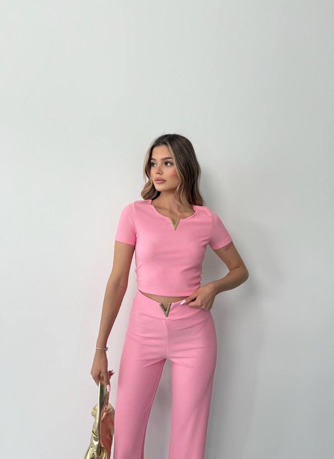 Ezgi Nisantasi Pink Elegant Slim Fit Suit Wholesale Clothing Summer